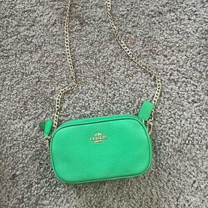 Coach mini zip bag green